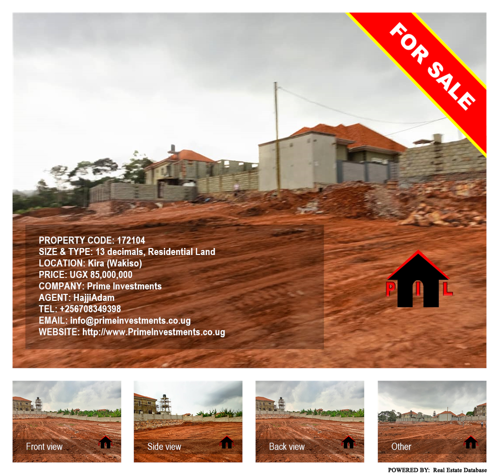 Residential Land  for sale in Kira Wakiso Uganda, code: 172104