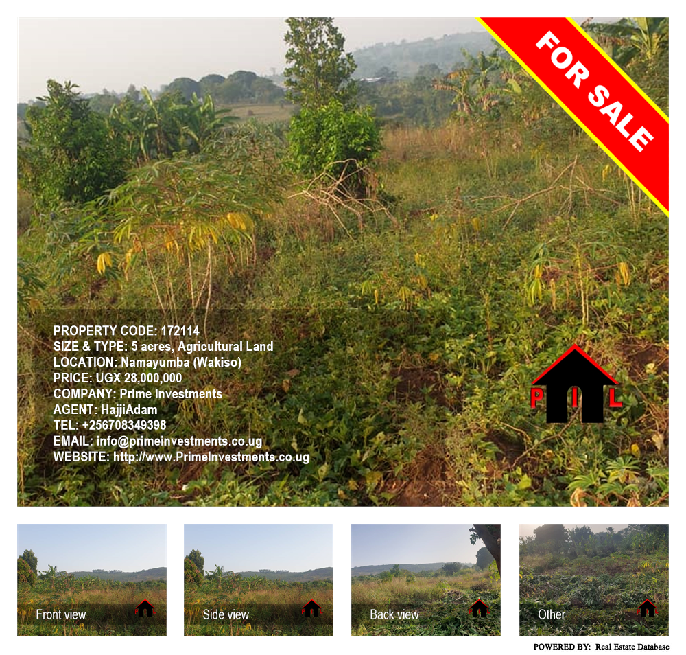 Agricultural Land  for sale in Namayumba Wakiso Uganda, code: 172114