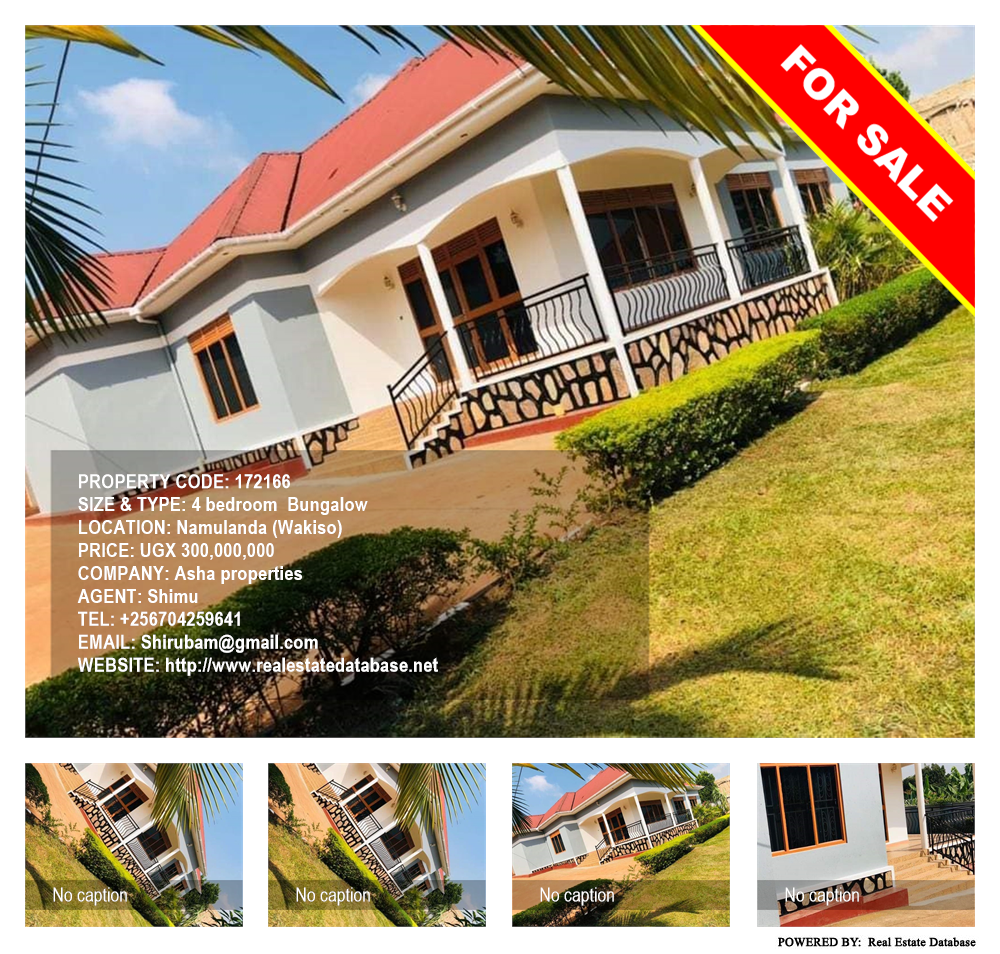 4 bedroom Bungalow  for sale in Namulanda Wakiso Uganda, code: 172166