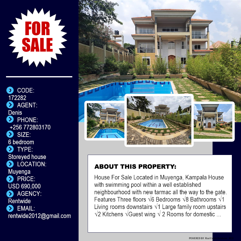 6 bedroom Storeyed house  for sale in Muyenga Kampala Uganda, code: 172282