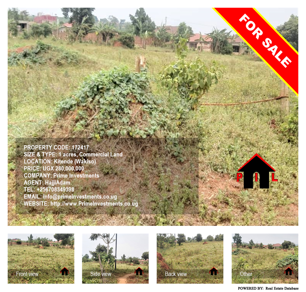 Commercial Land  for sale in Kitende Wakiso Uganda, code: 172417