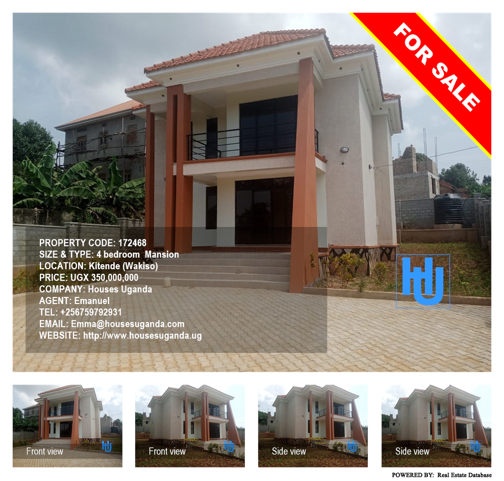 4 bedroom Mansion  for sale in Kitende Wakiso Uganda, code: 172468
