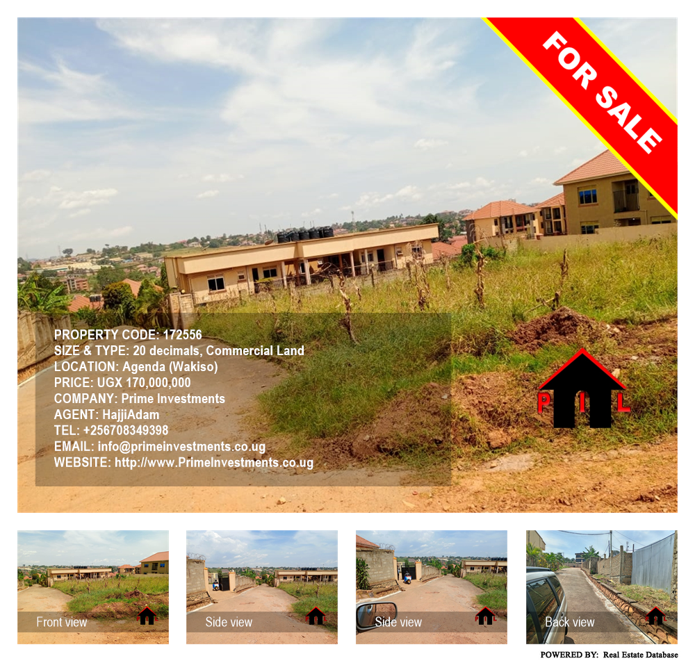 Commercial Land  for sale in Agenda Wakiso Uganda, code: 172556