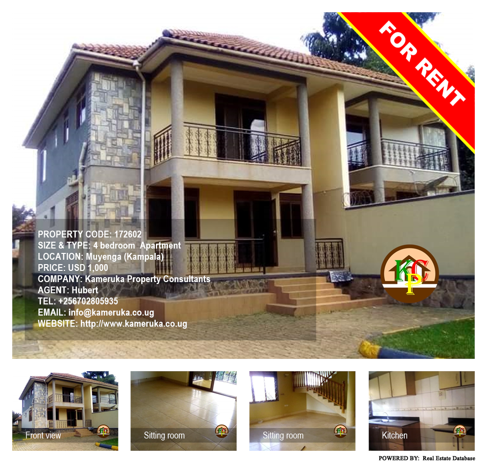 4 bedroom Apartment  for rent in Muyenga Kampala Uganda, code: 172602