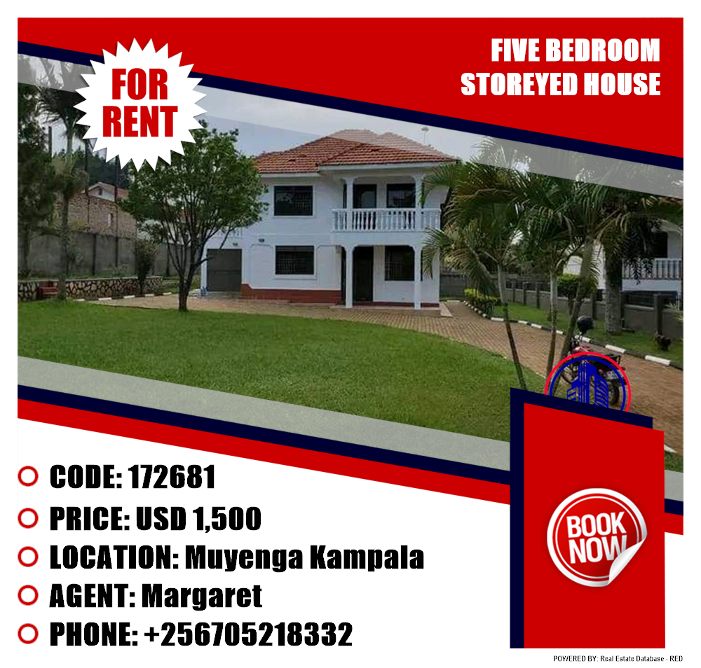 5 bedroom Storeyed house  for rent in Muyenga Kampala Uganda, code: 172681