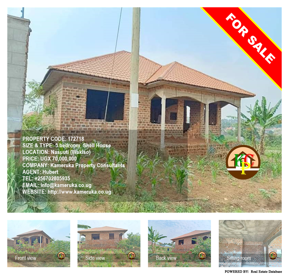 3 bedroom Shell House  for sale in Nasuuti Wakiso Uganda, code: 172718
