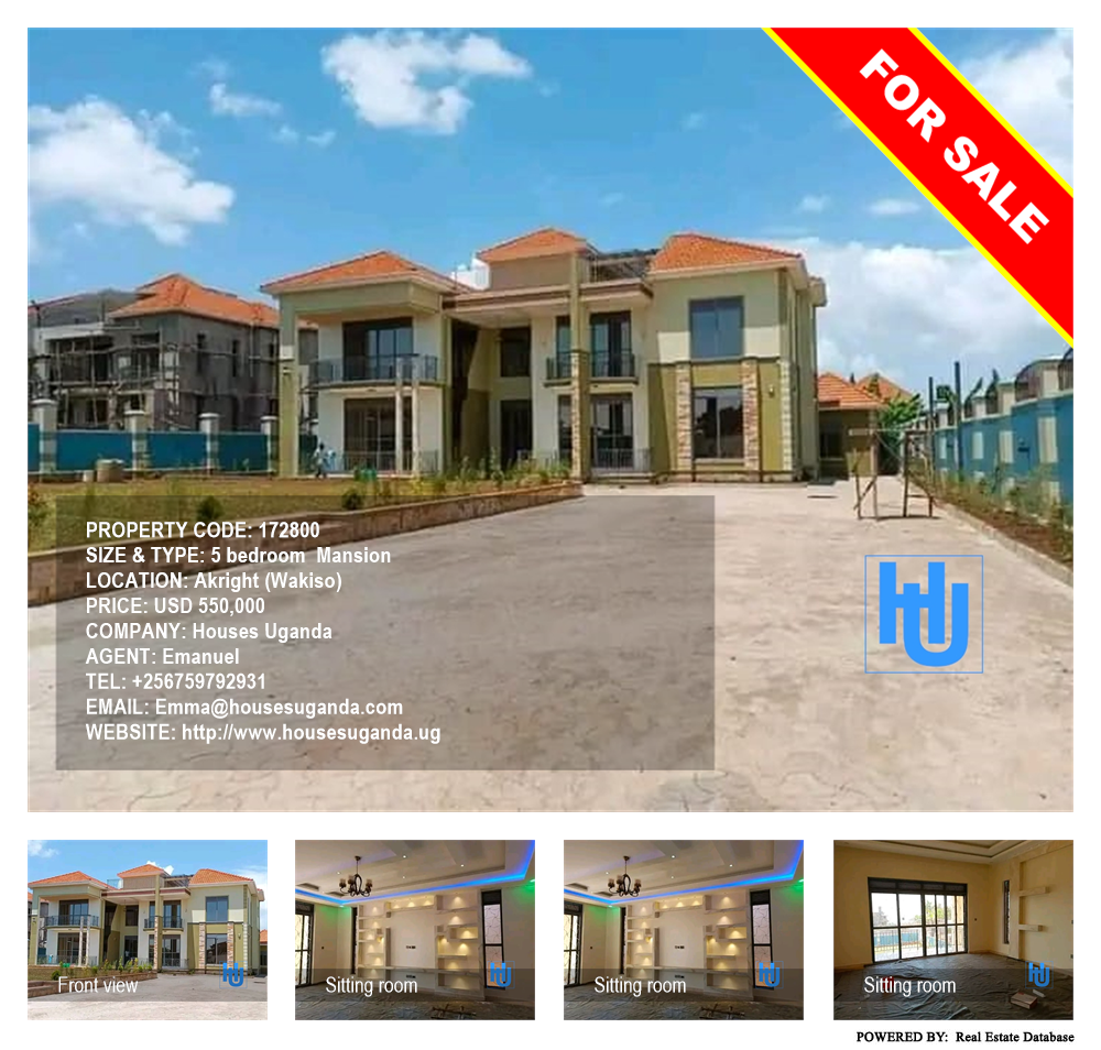 5 bedroom Mansion  for sale in Akright Wakiso Uganda, code: 172800