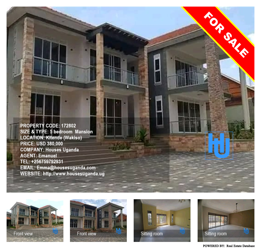 5 bedroom Mansion  for sale in Kitende Wakiso Uganda, code: 172802