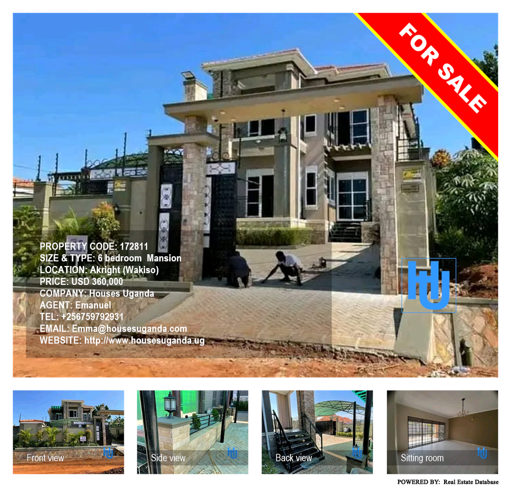 6 bedroom Mansion  for sale in Akright Wakiso Uganda, code: 172811