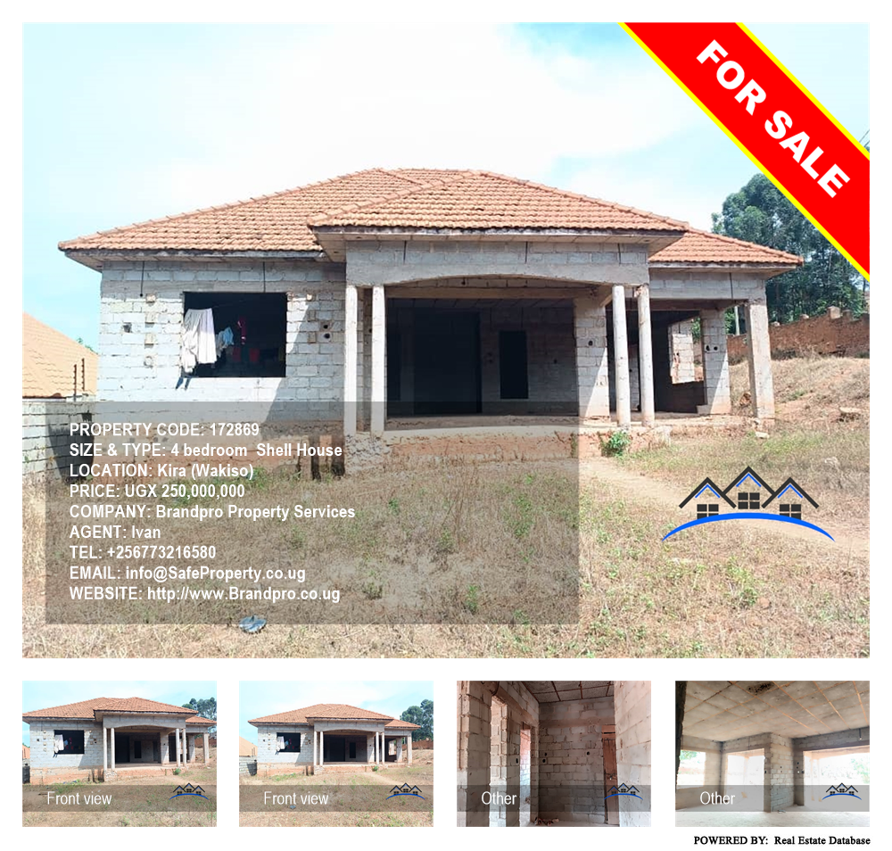 4 bedroom Shell House  for sale in Kira Wakiso Uganda, code: 172869