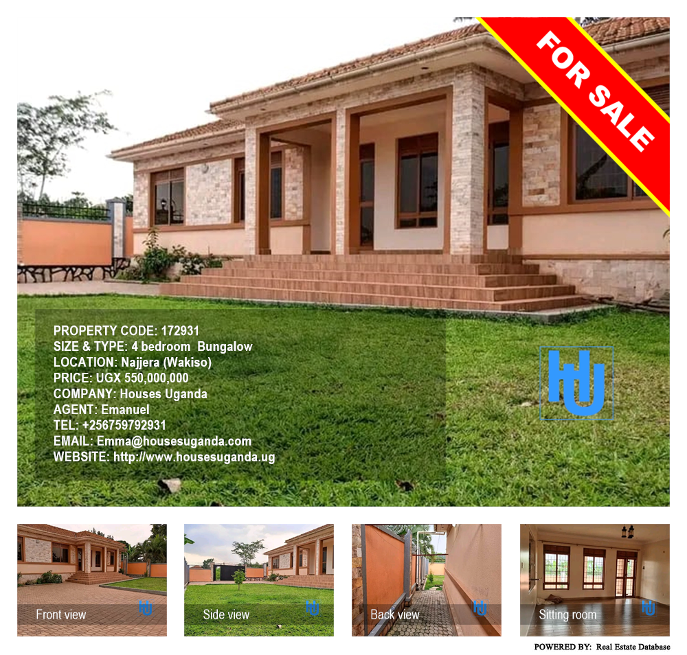 4 bedroom Bungalow  for sale in Najjera Wakiso Uganda, code: 172931