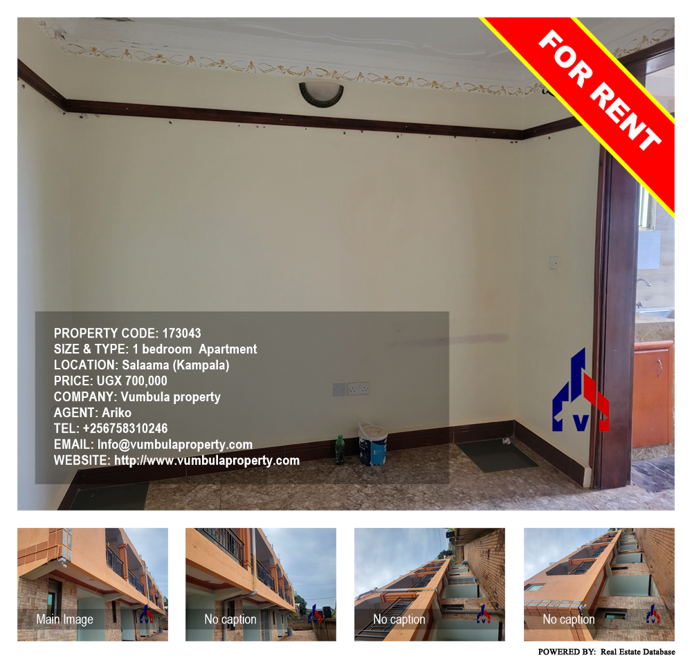 1 bedroom Apartment  for rent in Salaama Kampala Uganda, code: 173043