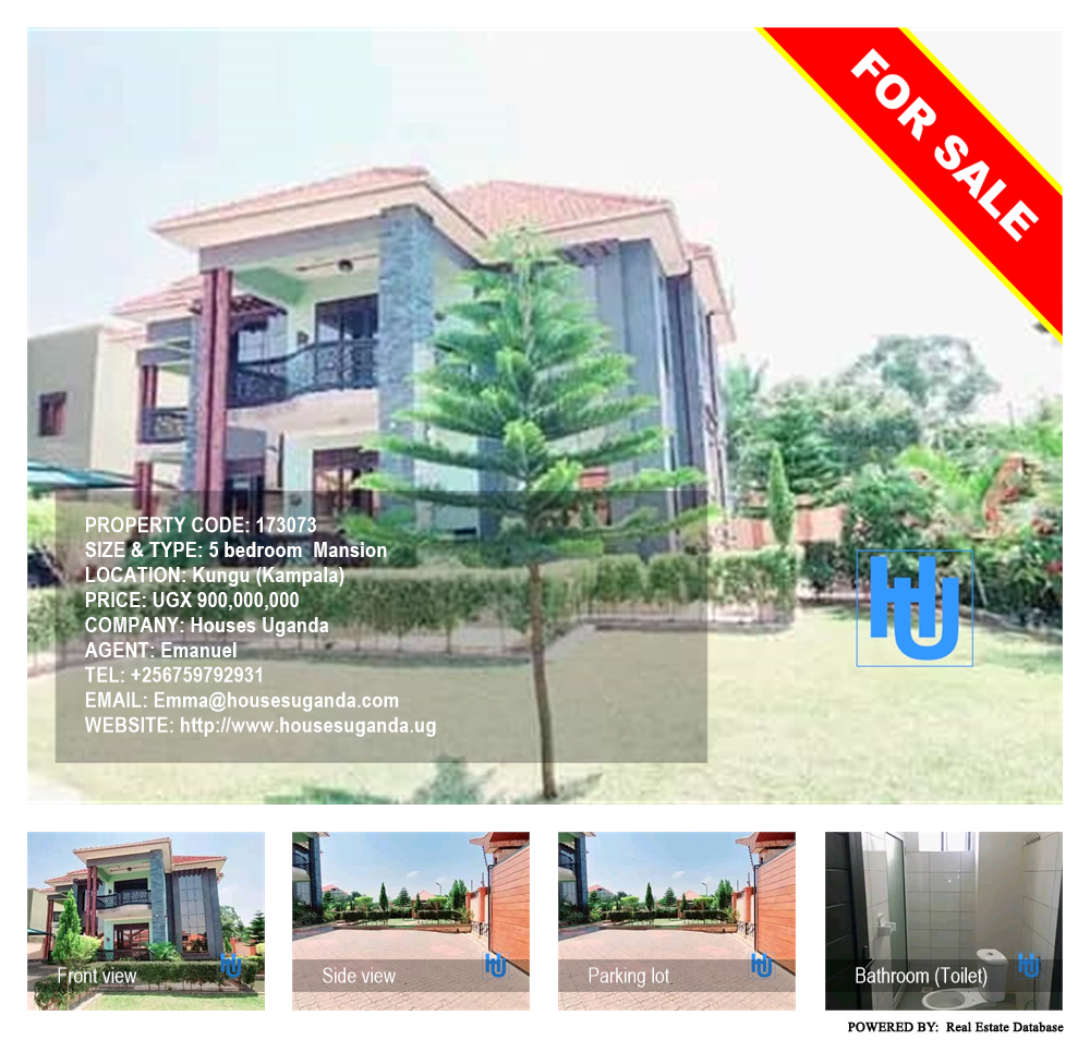 5 bedroom Mansion  for sale in Kungu Kampala Uganda, code: 173073