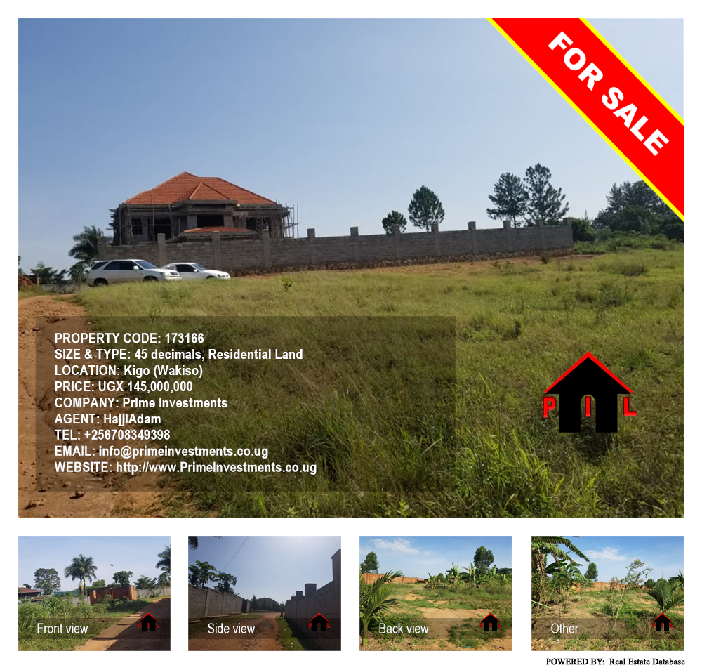 Residential Land  for sale in Kigo Wakiso Uganda, code: 173166