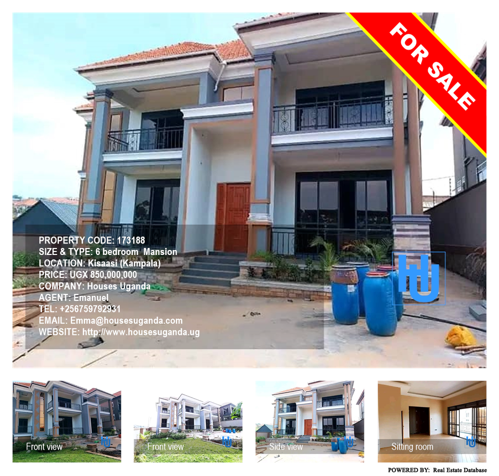 6 bedroom Mansion  for sale in Kisaasi Kampala Uganda, code: 173188