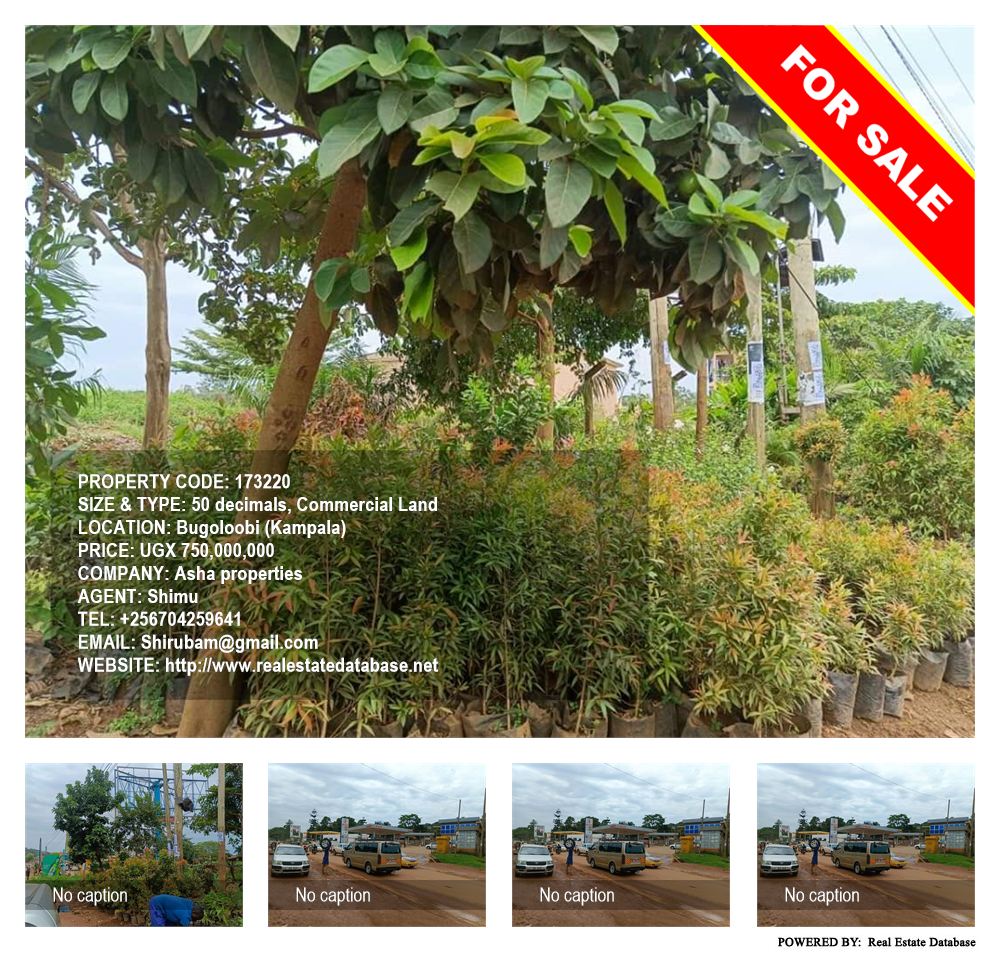 Commercial Land  for sale in Bugoloobi Kampala Uganda, code: 173220