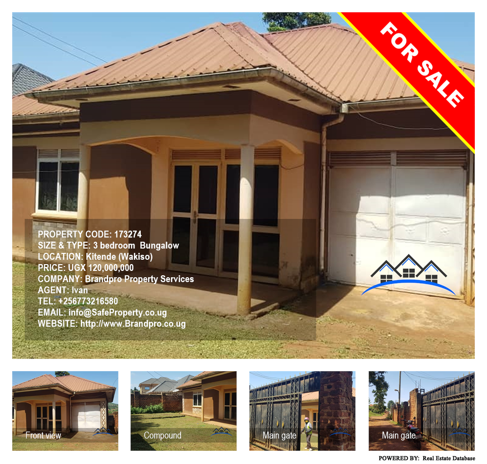 3 bedroom Bungalow  for sale in Kitende Wakiso Uganda, code: 173274