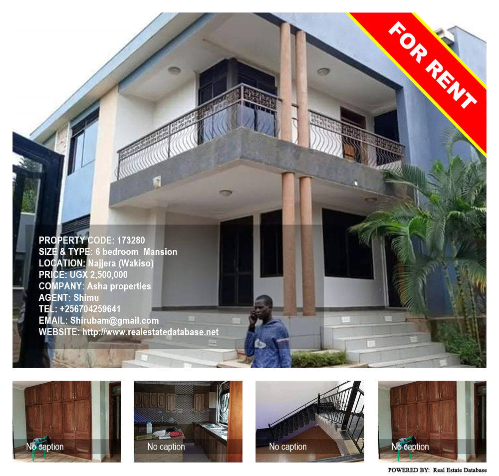 6 bedroom Mansion  for rent in Najjera Wakiso Uganda, code: 173280