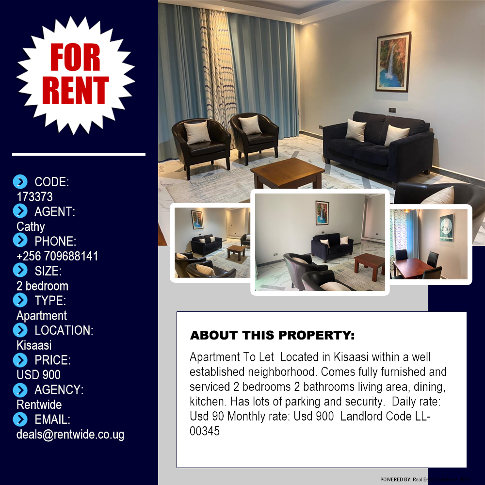 2 bedroom Apartment  for rent in Kisaasi Kampala Uganda, code: 173373