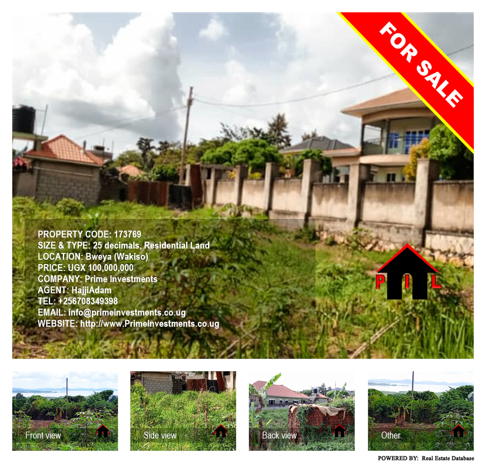 Residential Land  for sale in Bweya Wakiso Uganda, code: 173769
