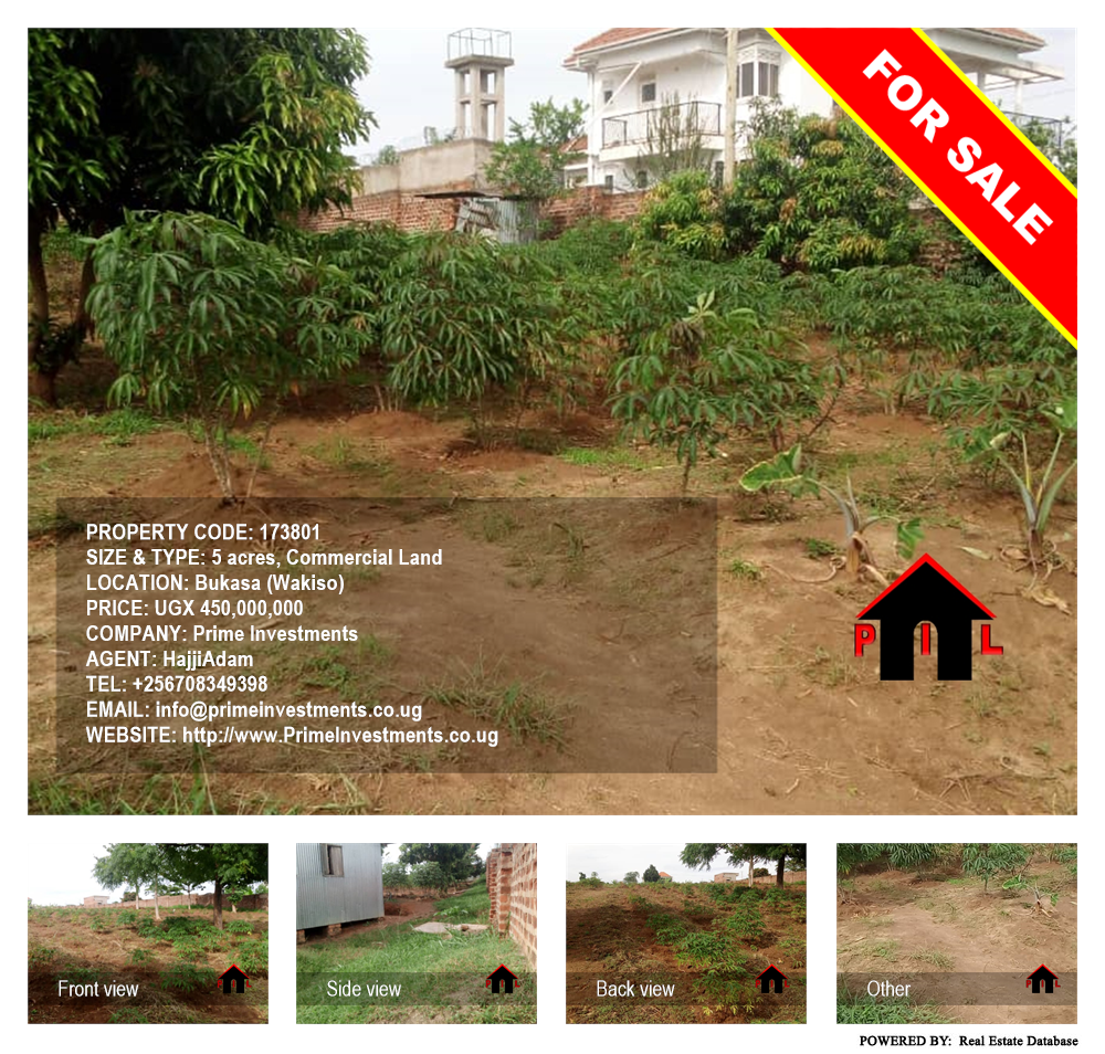 Commercial Land  for sale in Bukasa Wakiso Uganda, code: 173801