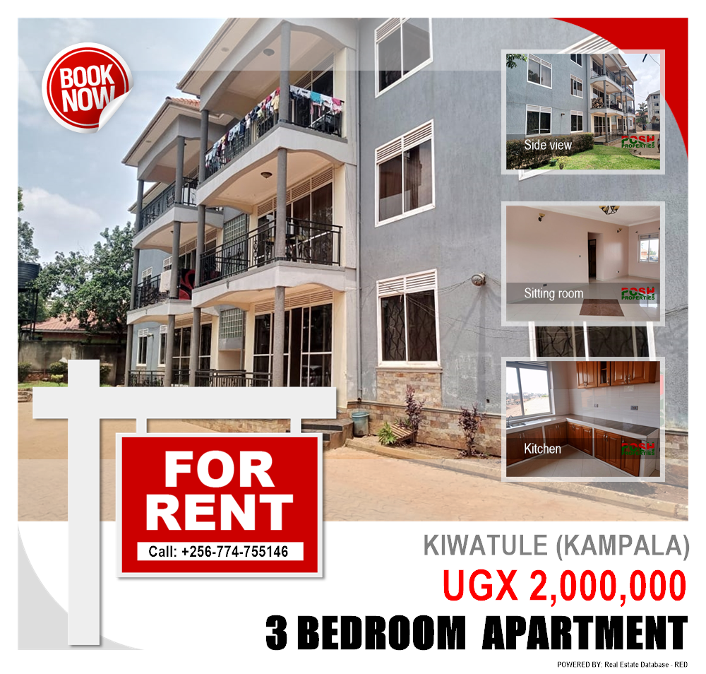 3 bedroom Apartment  for rent in Kiwaatule Kampala Uganda, code: 173867