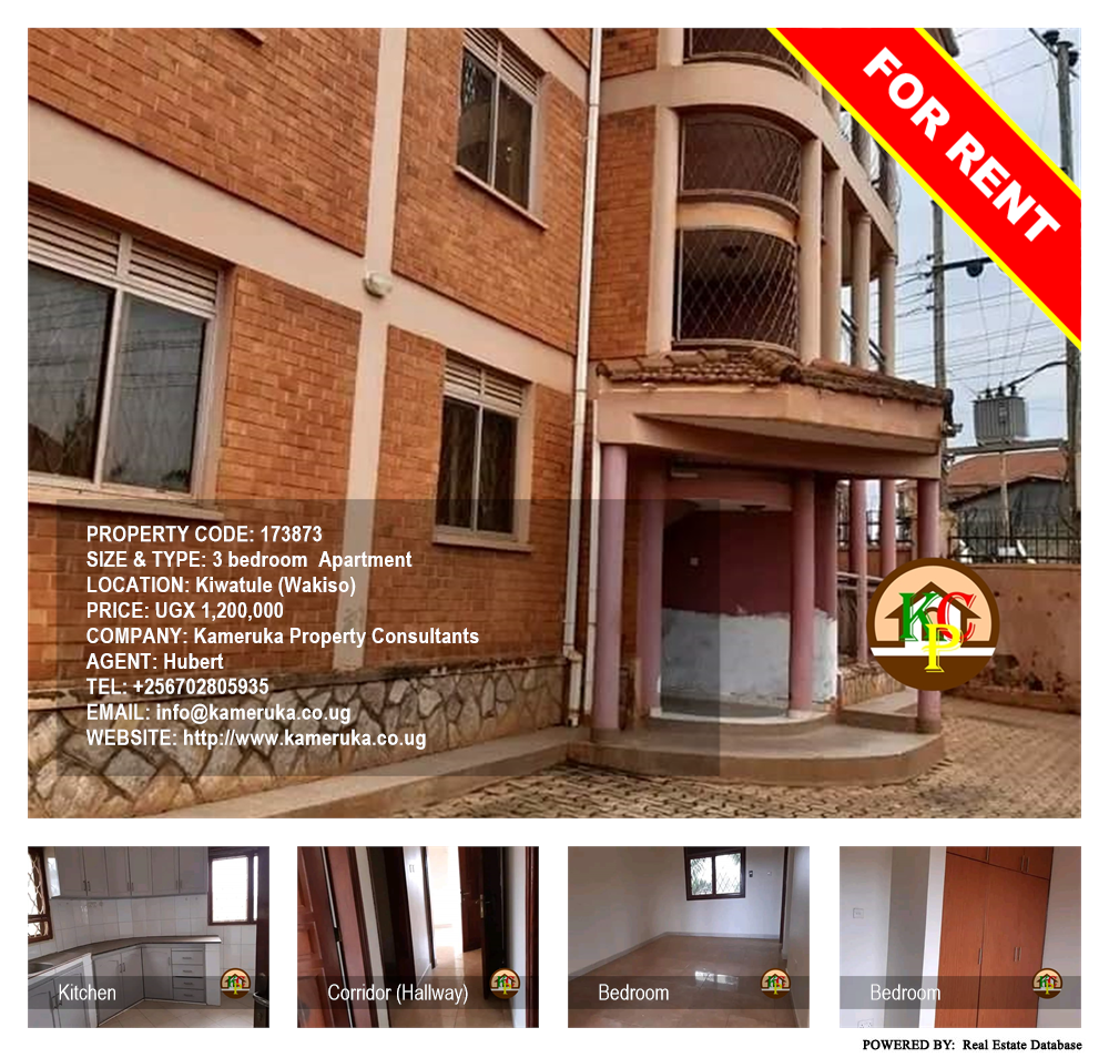 3 bedroom Apartment  for rent in Kiwaatule Wakiso Uganda, code: 173873
