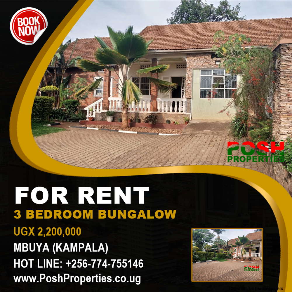 3 bedroom Bungalow  for rent in Mbuya Kampala Uganda, code: 173887