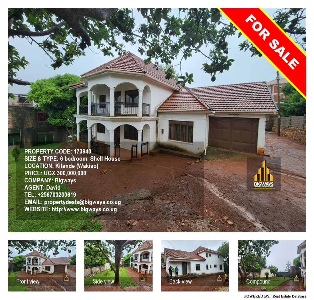 6 bedroom Shell House  for sale in Kitende Wakiso Uganda, code: 173940