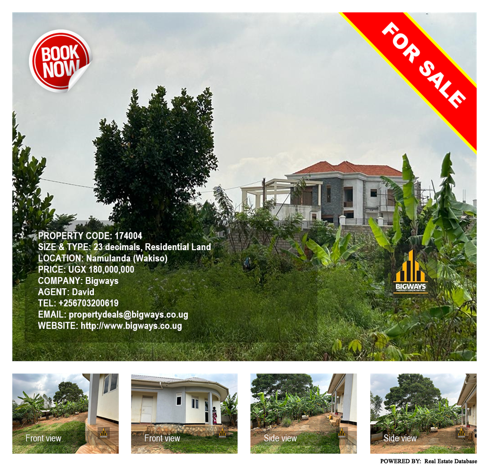 Residential Land  for sale in Namulanda Wakiso Uganda, code: 174004