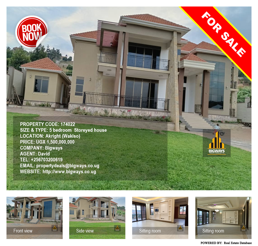 5 bedroom Storeyed house  for sale in Akright Wakiso Uganda, code: 174022