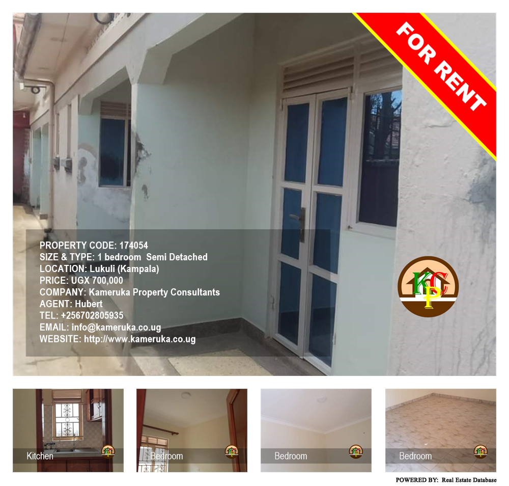 1 bedroom Semi Detached  for rent in Lukuli Kampala Uganda, code: 174054