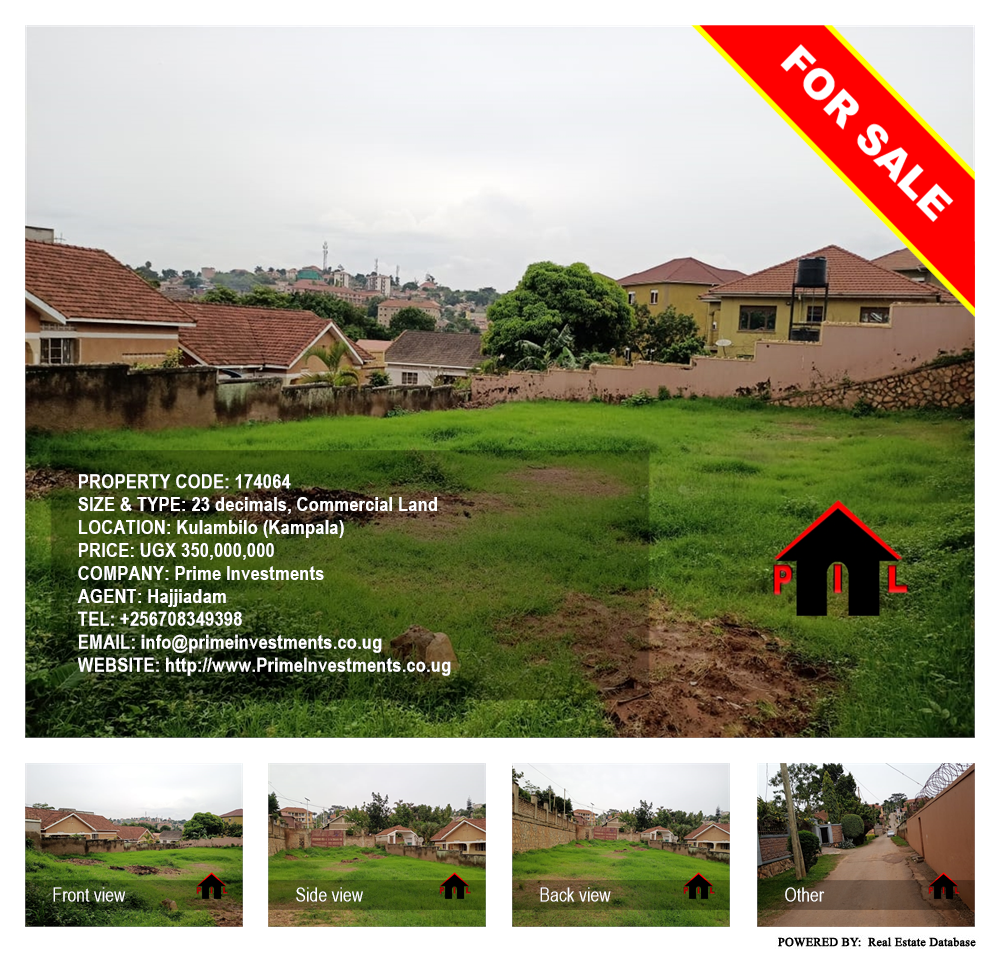 Commercial Land  for sale in Kulambilo Kampala Uganda, code: 174064