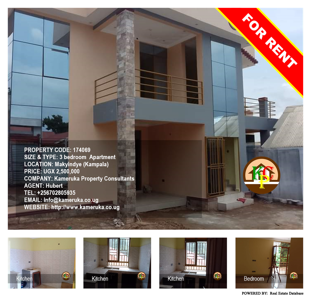 3 bedroom Apartment  for rent in Makyindye Kampala Uganda, code: 174069