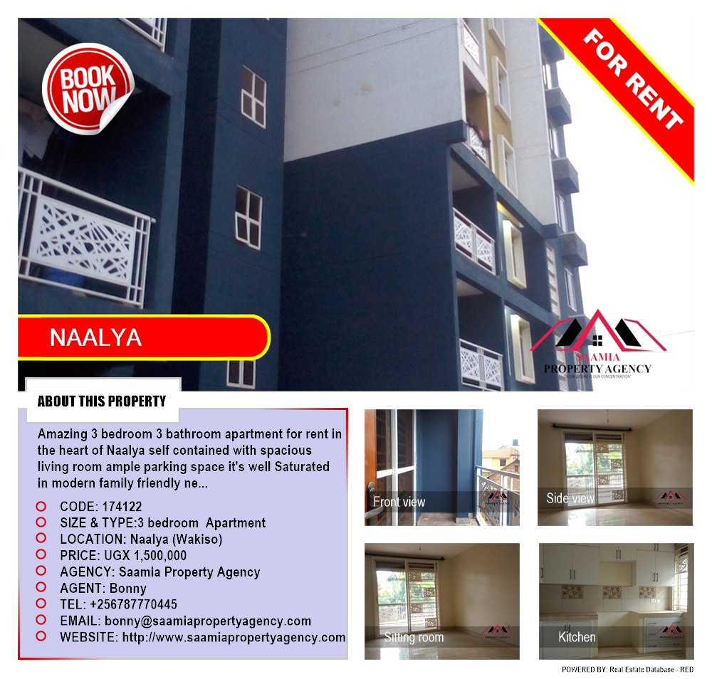 3 bedroom Apartment  for rent in Naalya Wakiso Uganda, code: 174122