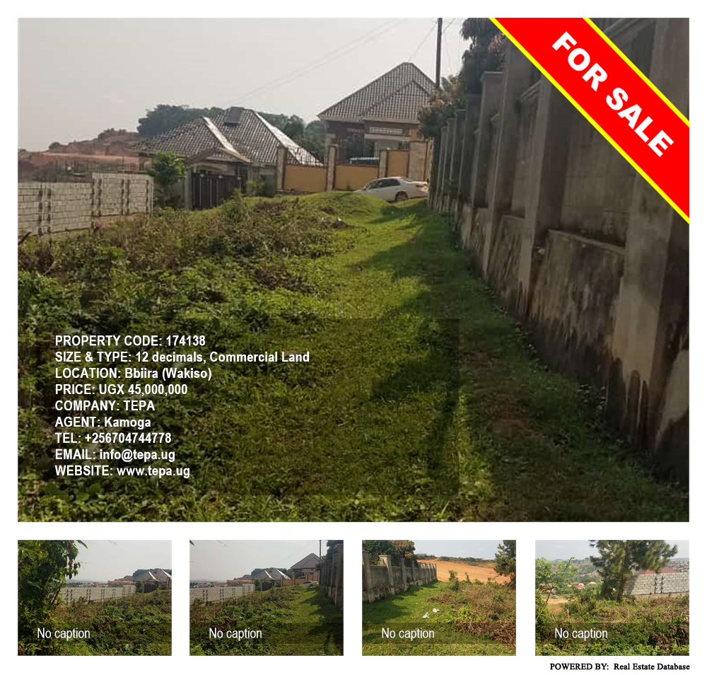 Commercial Land  for sale in Bbiira Wakiso Uganda, code: 174138