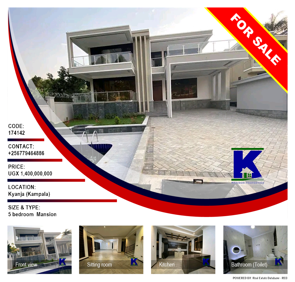 5 bedroom Mansion  for sale in Kyanja Kampala Uganda, code: 174142