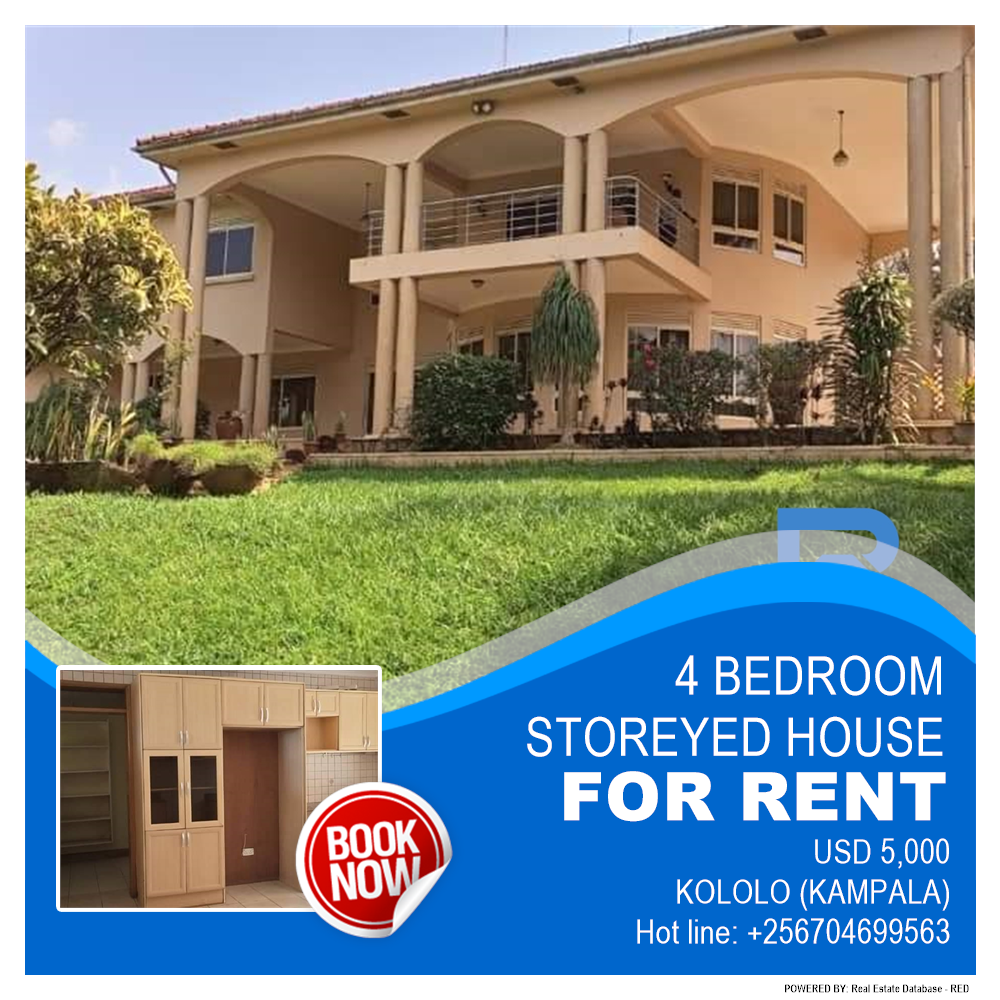 4 bedroom Storeyed house  for rent in Kololo Kampala Uganda, code: 174168