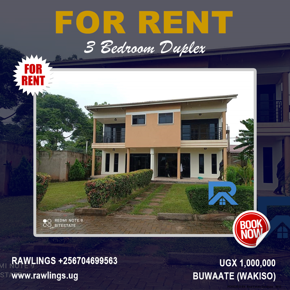 3 bedroom Duplex  for rent in Buwaate Wakiso Uganda, code: 174170