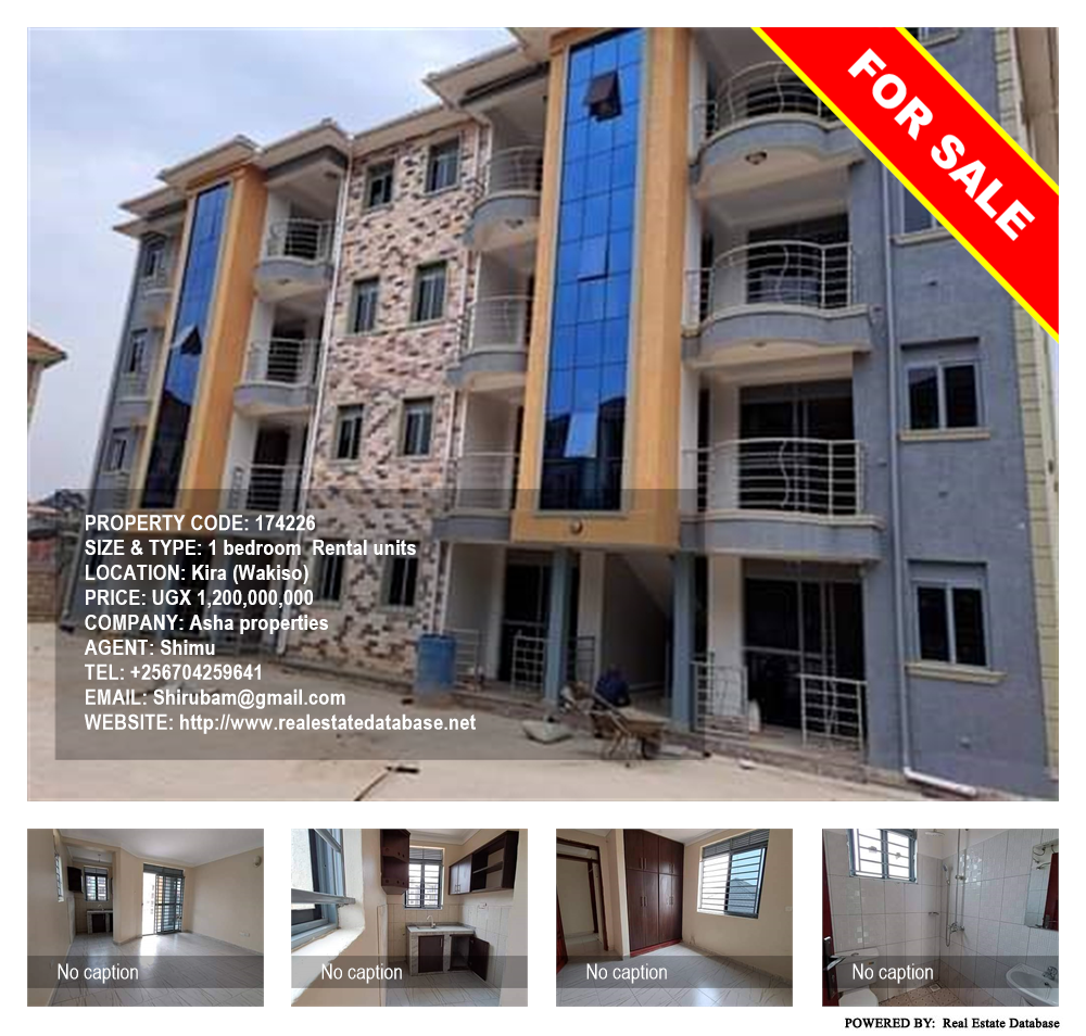 1 bedroom Rental units  for sale in Kira Wakiso Uganda, code: 174226