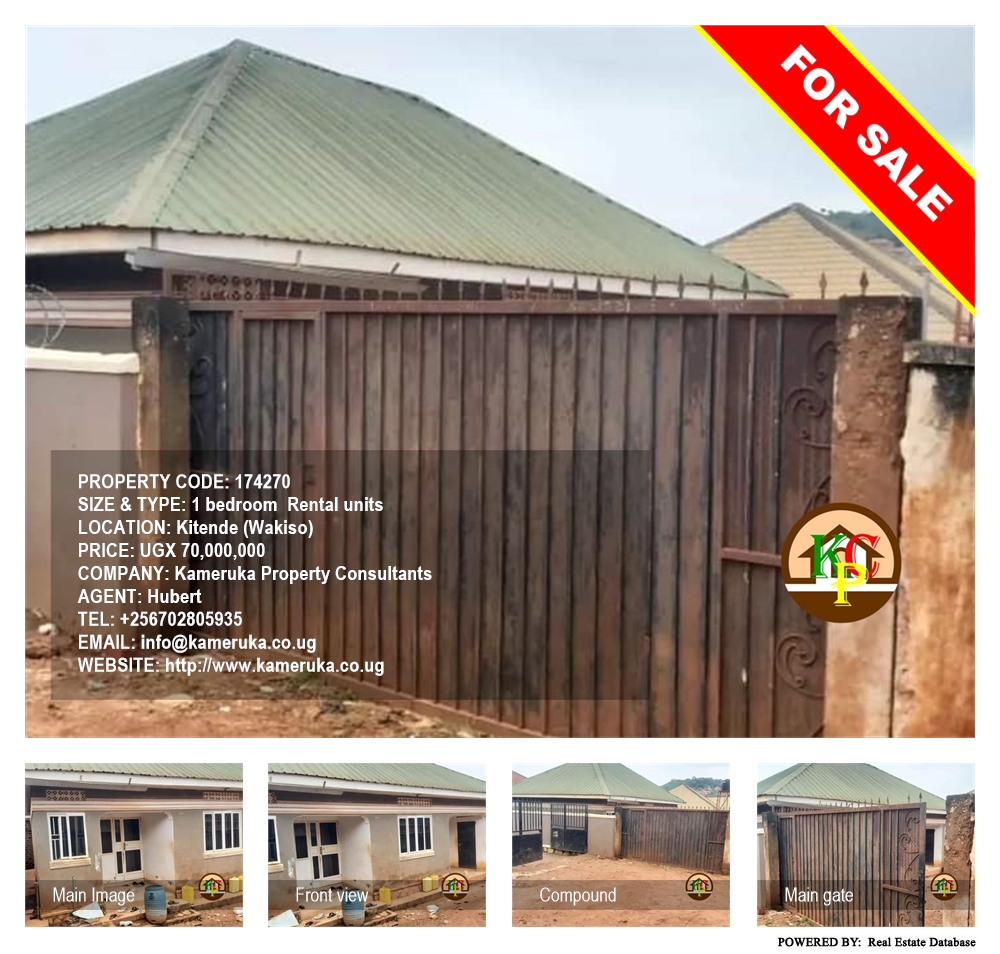 1 bedroom Rental units  for sale in Kitende Wakiso Uganda, code: 174270