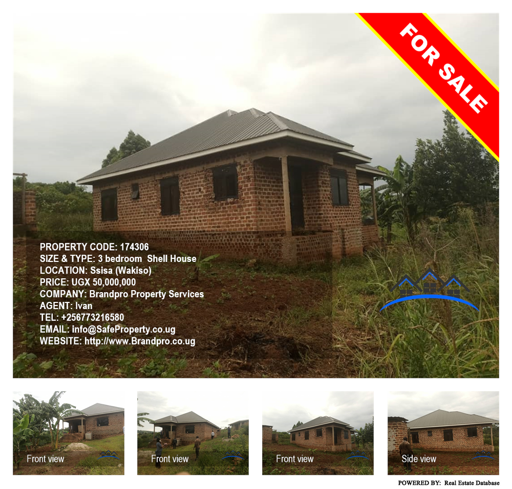 3 bedroom Shell House  for sale in Ssisa Wakiso Uganda, code: 174306