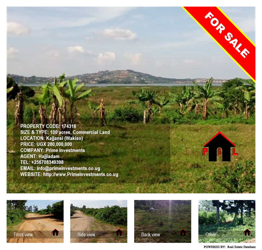 Commercial Land  for sale in Kajjansi Wakiso Uganda, code: 174316