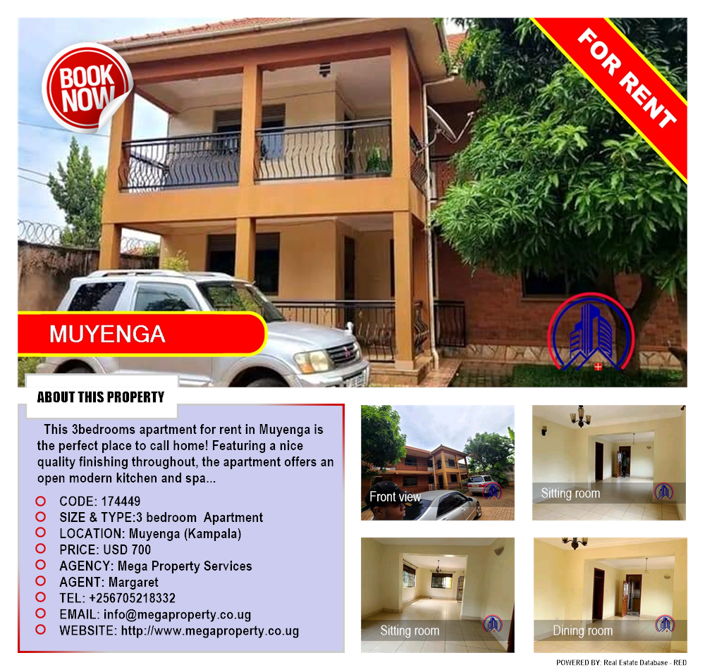 3 bedroom Apartment  for rent in Muyenga Kampala Uganda, code: 174449