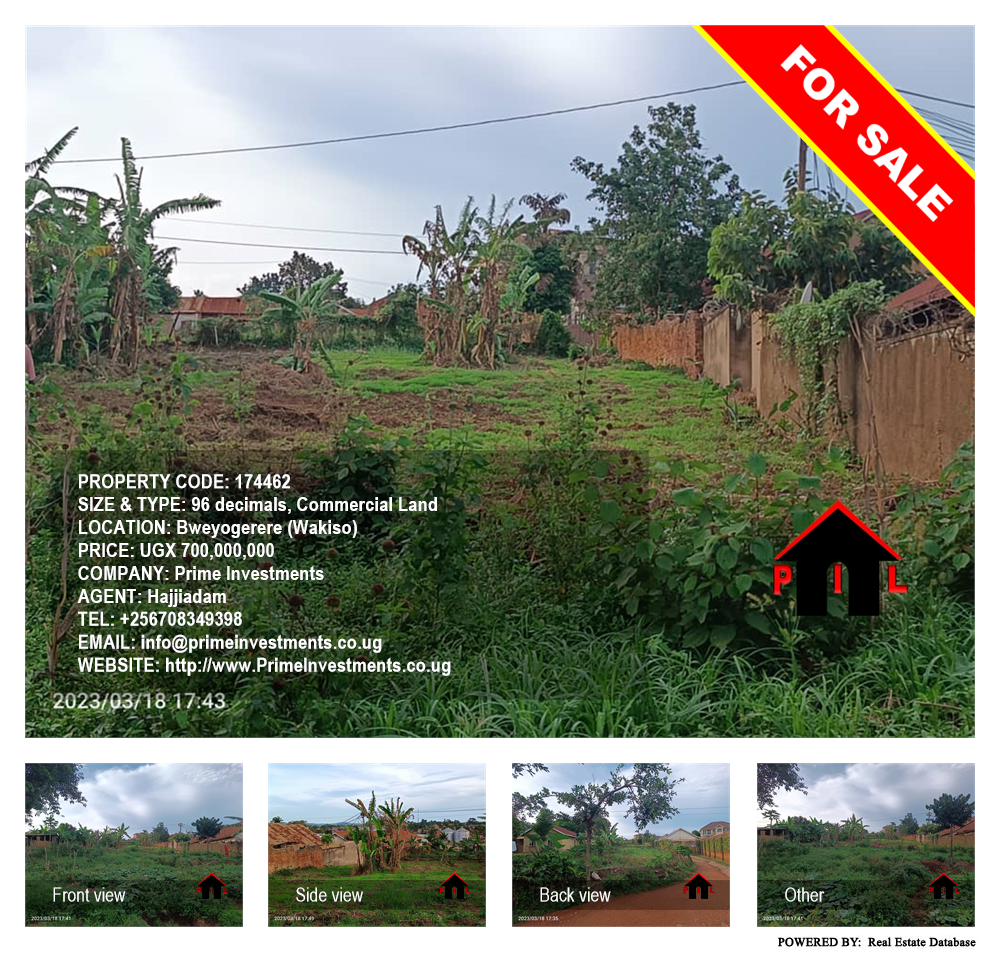 Commercial Land  for sale in Bweyogerere Wakiso Uganda, code: 174462