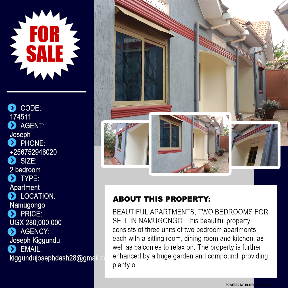 2 bedroom Apartment  for sale in Namugongo Kampala Uganda, code: 174511