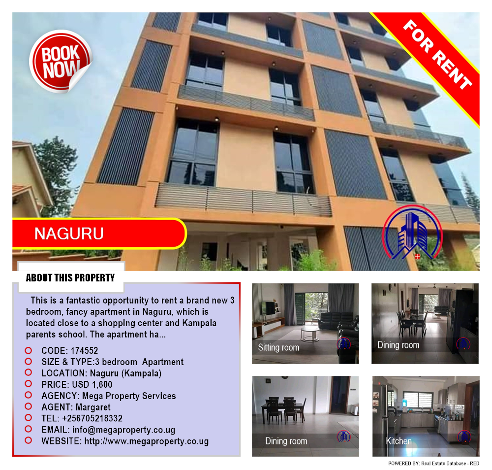 3 bedroom Apartment  for rent in Naguru Kampala Uganda, code: 174552