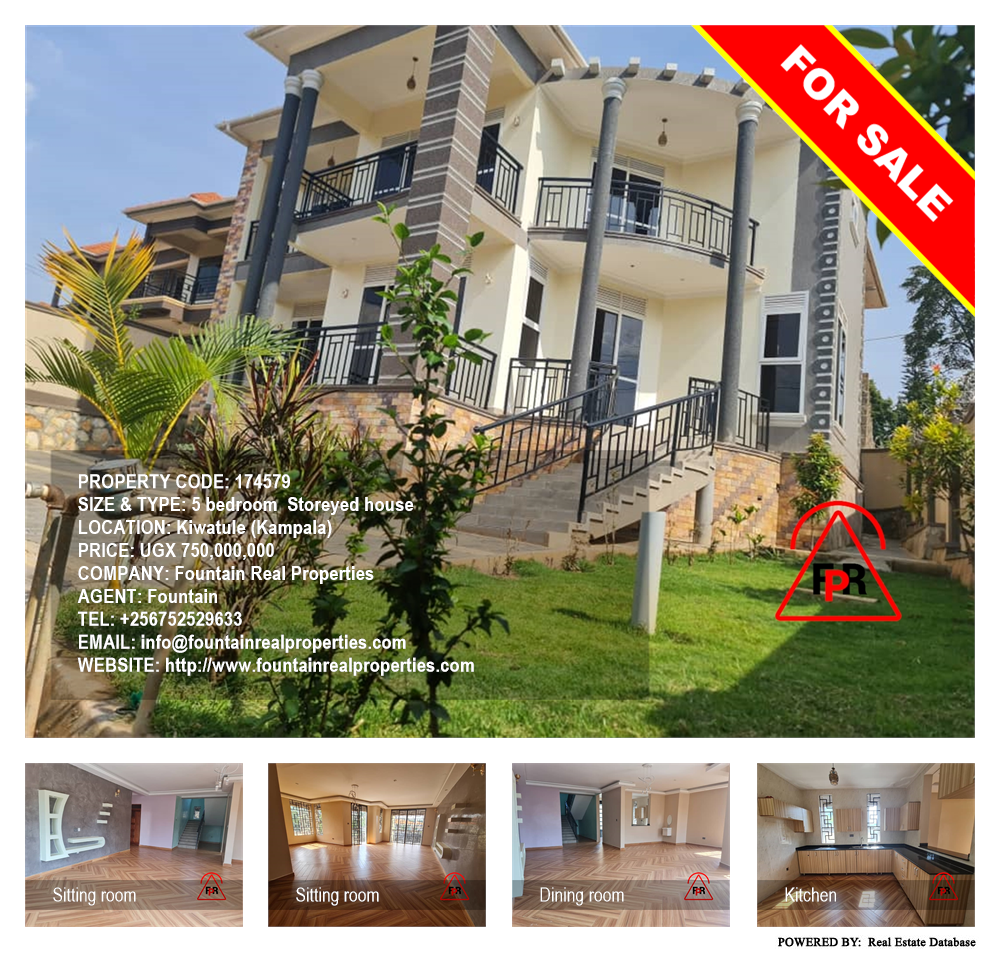5 bedroom Storeyed house  for sale in Kiwaatule Kampala Uganda, code: 174579