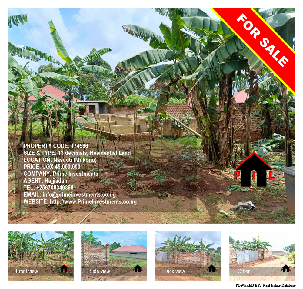 Residential Land  for sale in Nasuuti Mukono Uganda, code: 174586