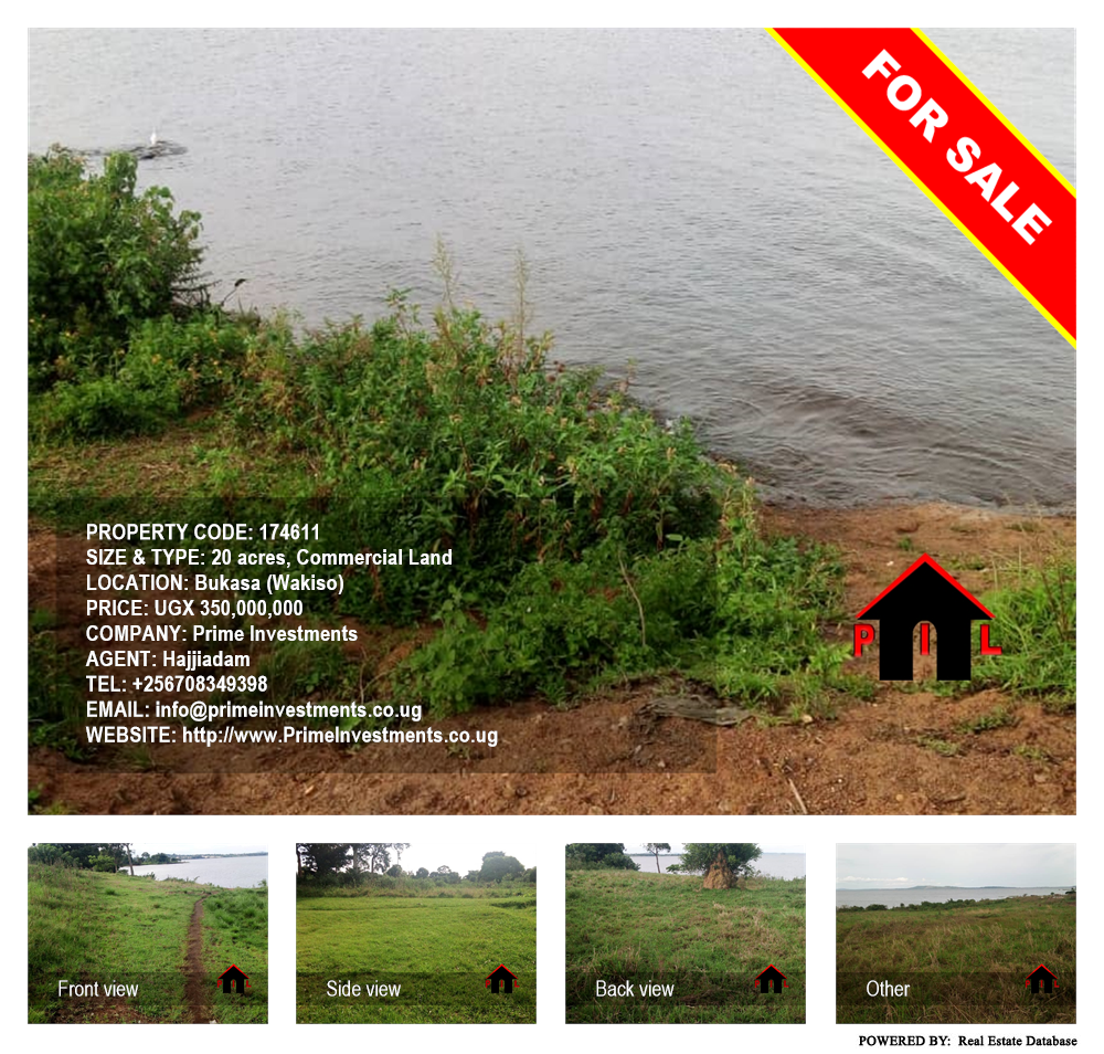 Commercial Land  for sale in Bukasa Wakiso Uganda, code: 174611